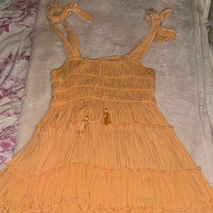 dillards juniors orange sun dress